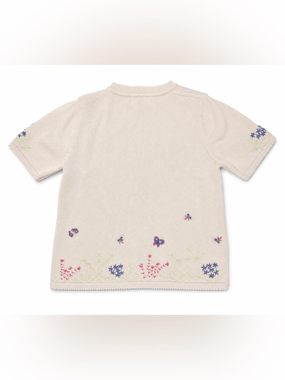 Christopher & Banks Hand Embroidered Floral Butterfly Knit Sweater Women’s M